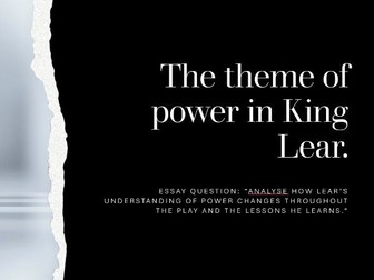 King Lear: Theme of Power revision lesson