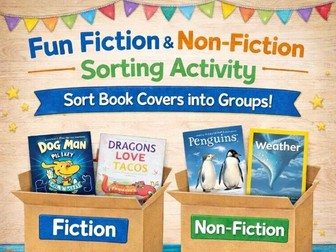 KS1 Literacy: Fun Fiction and Non-fiction activity - sorting books into groups