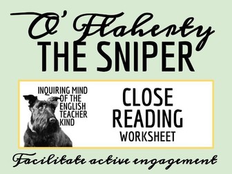 "The Sniper" by Liam O'Flaherty Close Reading Analysis Worksheet