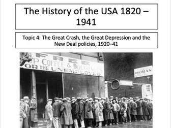 CIE AS History USA Topic 4 Work Booklet - Great Crash and the New Deal