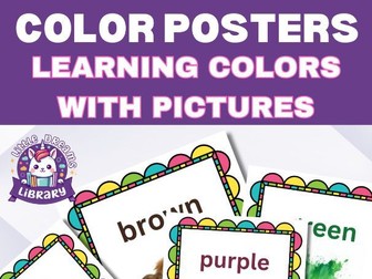 Spell and Learn Colors: Vibrant Posters Visual Aid for Early Childhood Education
