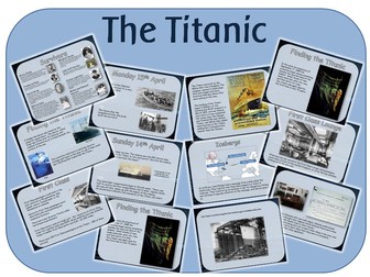 The Titanic - powerpoint lessons, worksheets and activities suitable for KS1 KS2