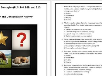 Marketing Strategies (PLC, BM, B2B, B2C) MCQs