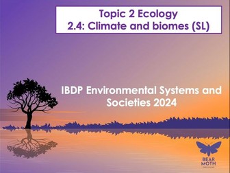ESS Ecology Unit – Subtopic 2.4 (Standard Level) Climate and biomes – First Teaching 2024