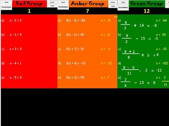Solving Equations - Split class ability!