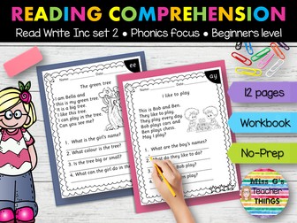 Reception/Year 1 Read Write Inc reading comprehension workbook - RWI set 2 phonics and sounds