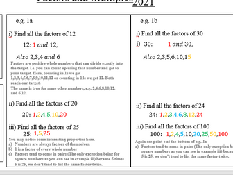 Factors and Multiples 1, Identifying