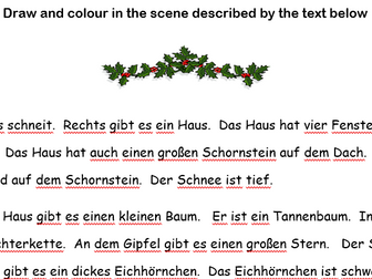 German fun Christmas learning activity with low teacher input.