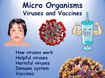 Micro organisms - 4. Viruses & Vaccines (PowerPoint, Worksheets and Videos)