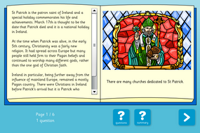 St Patrick Interactive Information Book - Reading Level B - St Patrick's Day KS2