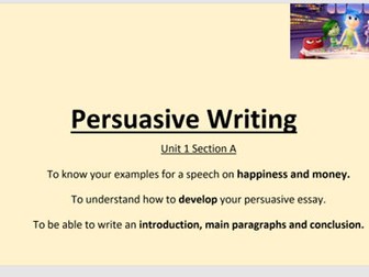 Persuasive Writing - Money Essay
