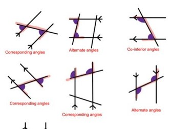 Angles Rules in Parallel Lines (Alternate, Co-interior & Corresponding)