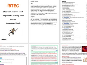 Edexcel BTEC Tech Award Sport, Activity & Fitness Component 1 Learning Aim A, B & C Workbooks