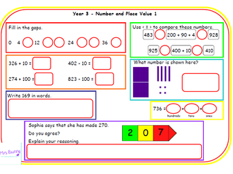 Y3 number and place value morning mats