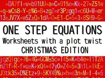 ONE STEP QUATIONS - CHRISTMAS WORKSHEETS