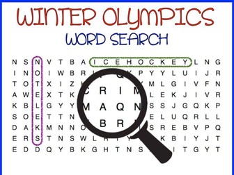 Winter Olympics 2018  Sports (Word Search)