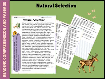 Understanding Natural Selection: Engaging Reading Passage & Questions