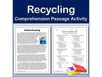 All About Recycling | Reading Comp Passage & Activity | Editable