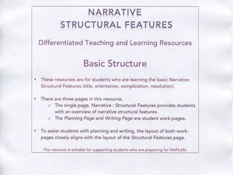 Narrative Structural Features : Basic Structure