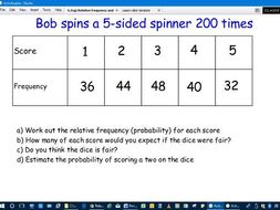 relative frequency experimental probability