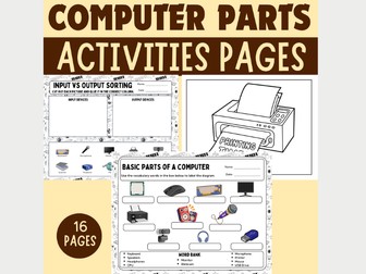 Computer Parts Worksheets – Label, Coloring, Word Search, Fill in the Blanks...