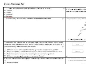 Edexcel CB4 Biology Knowledge Assessment