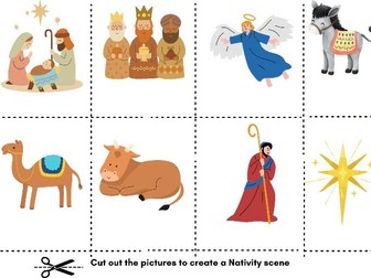 Nativity Scene Cut-and-Stick Activity
