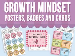Growth Mindset Posters, Badges and Cards