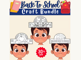 Back to School Crown Craft Bundle: Fun Hats and Headband Activities for Toddlers