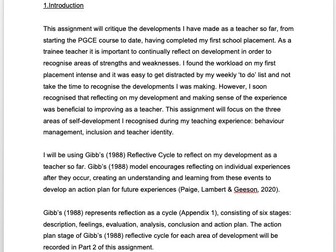 PGCE Assignment 2 Professional development - behaviour and inclusion focus