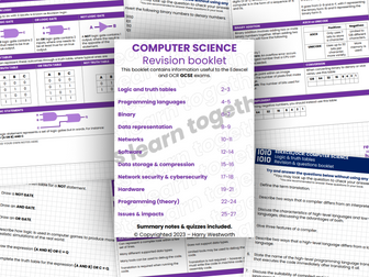 NEW Computer Science Revision Booklet GCSE Edexcel OCR