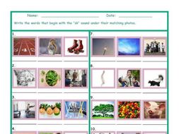 Phonics Consonant Blend SK Photo Worksheet
