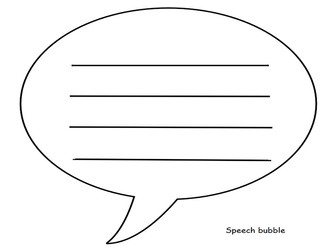 Speech bubble with lines for you record the child's words or child write their answer