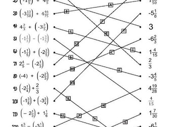 Add and subtract mixed fractions- line puzzle