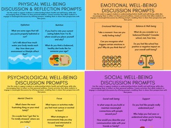 Health & Well-being Reflection and Discussion Prompt Cards