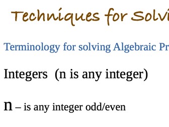 Key Phrases For Solving Algebraic Proofs - Glossary