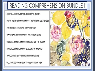 8 X ASSORTED READING COMPREHENSION  I