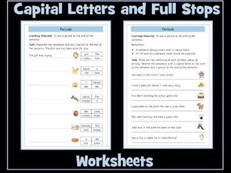 Capital Letters and Full Stops Worksheets