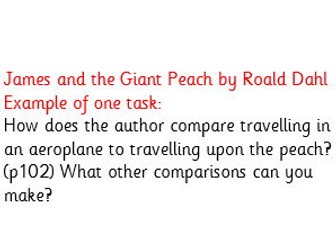 James and the Giant Peach by Roald Dahl - Task Maps