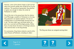 Guy Fawkes Interactive Comprehension Book - Reading Level B - Guy Fawkes KS2