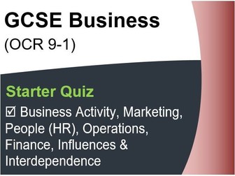 GCSE Business (9-1) OCR - Starter Quiz