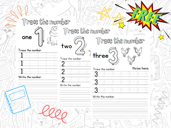 FREEBIE! Practice writing numbers 1,2, and 3.