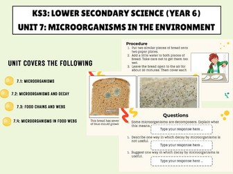 Unit 7: Microorganisms in the Environment KS3: Cambridge Lower Secondary