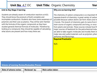 GCSE 4.7 Organic chemistry FULL scheme of work