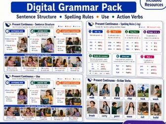 Present Progressive - Use, Sentence Structure, Spelling rules & Vocabulary words