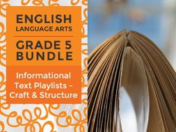 Informational Text Playlists - Craft & Structure Bundle for Grade 5