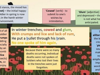 Year 9 War Poetry - "Suicide in the Trenches" by Siegfried Sassoon