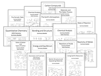 Knowledge Organisers/Summary Booklets: for ALL of AQA GCSE Chemistry