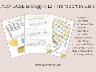 Transport in Cells Activities - AQA GCSE Biology 4.1.3