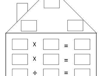 Fact Families House - Multiply/Divide and Add/Subtract